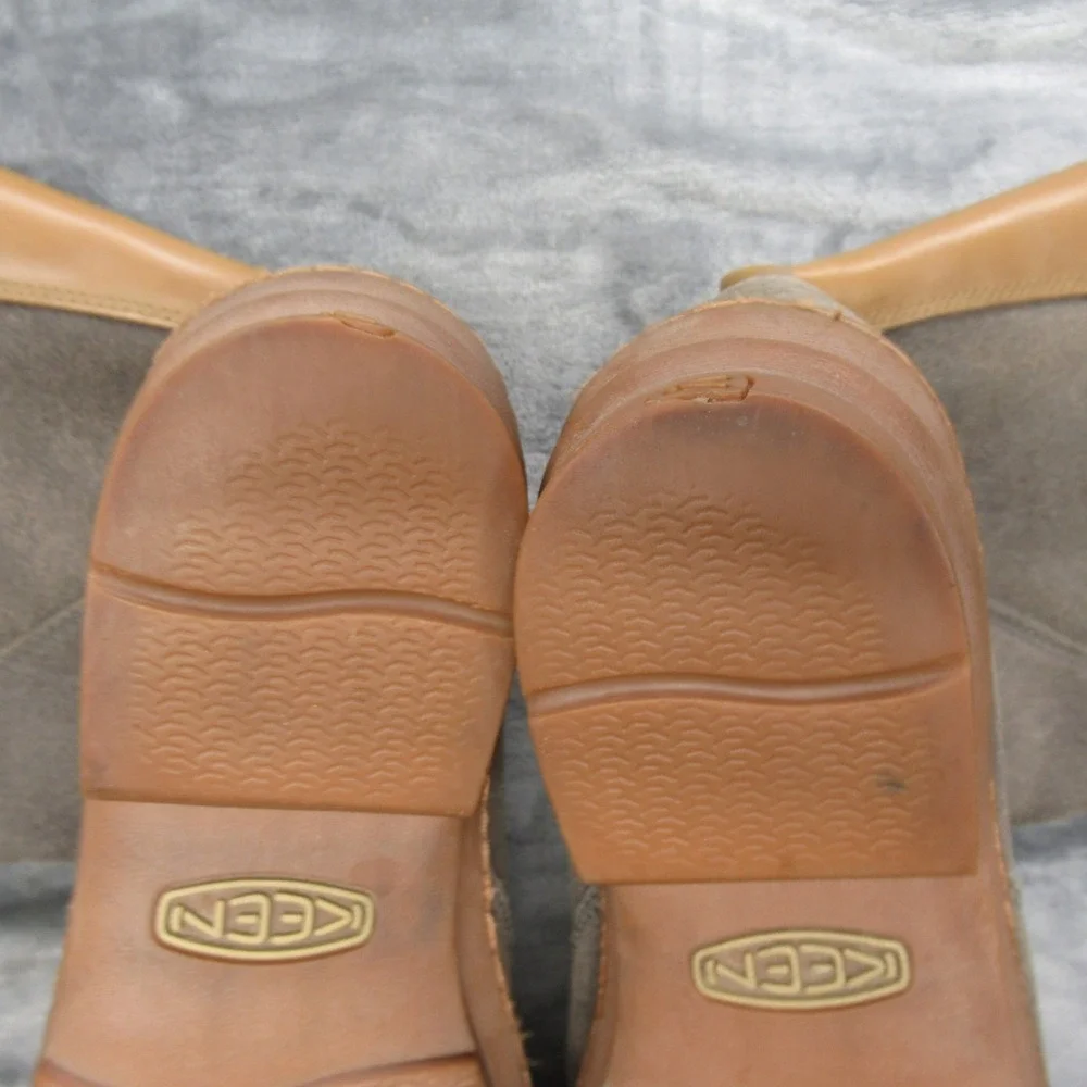 KEEN Dry Leather Boots Women 10 Tan Waterproof Suede Waxed Willamette Midcalf